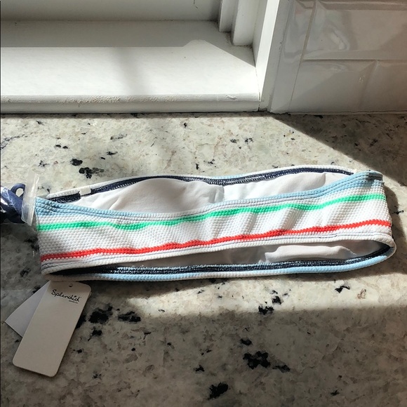 Splendid Topanga Stripe Bandeau Swim Top Small - Picture 4 of 5
